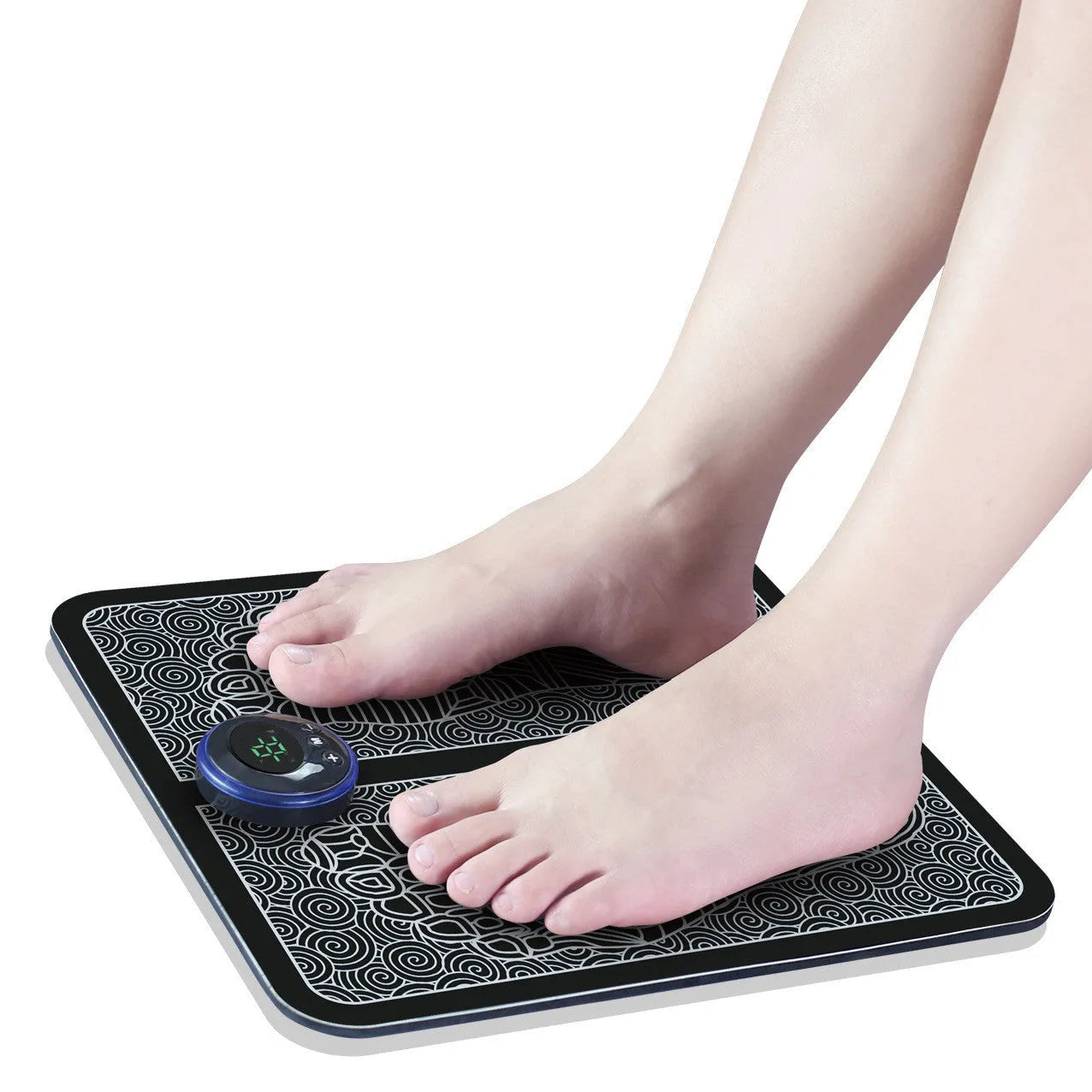 Pulse Sole foot massage pad with EMS and heat technology, grey pad with control unit