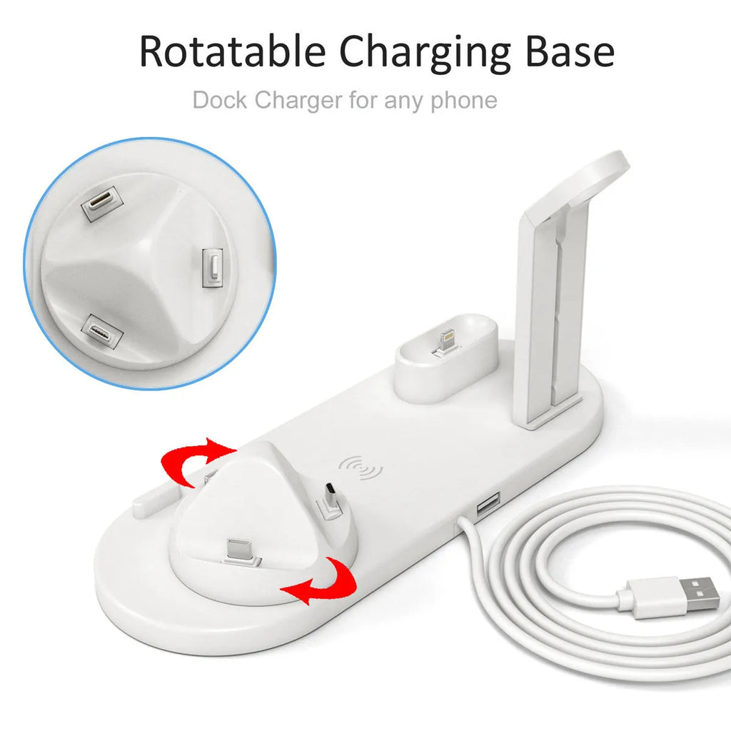 Three-in-one wireless charging stand for Apple Watch, AirPods and iPhone devices