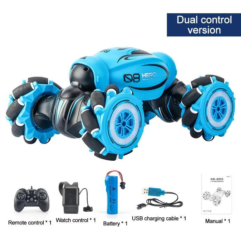 D876 blue gesture sensing remote control car with somatosensory controls.
