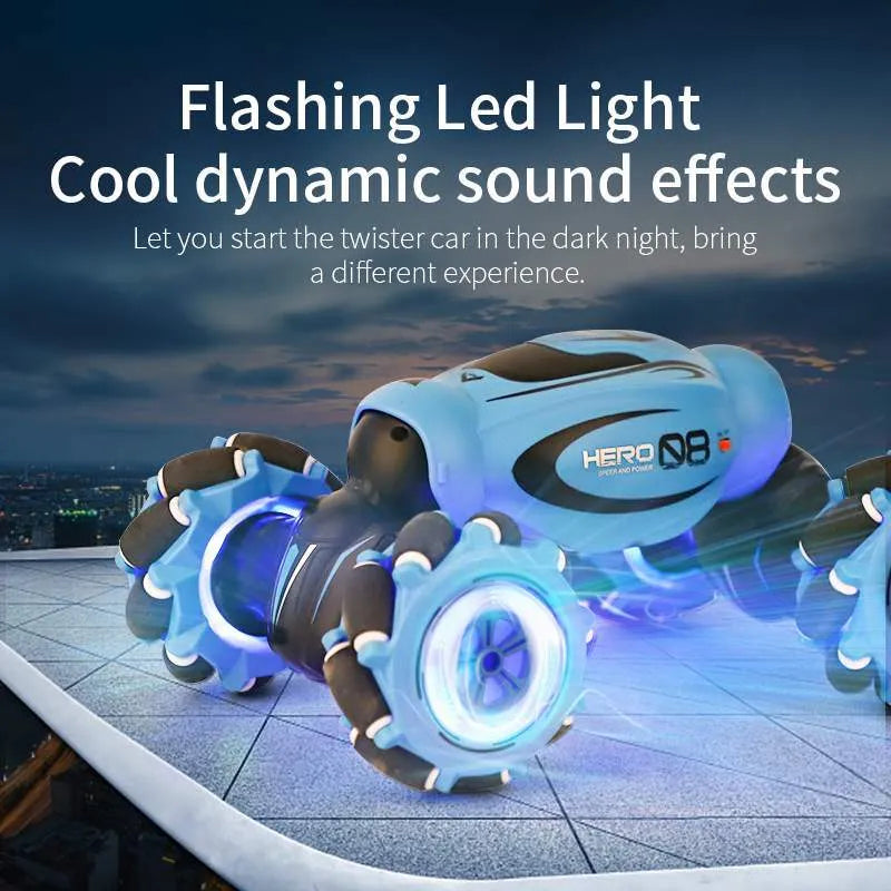 D876 blue gesture sensing remote control car with somatosensory controls.
