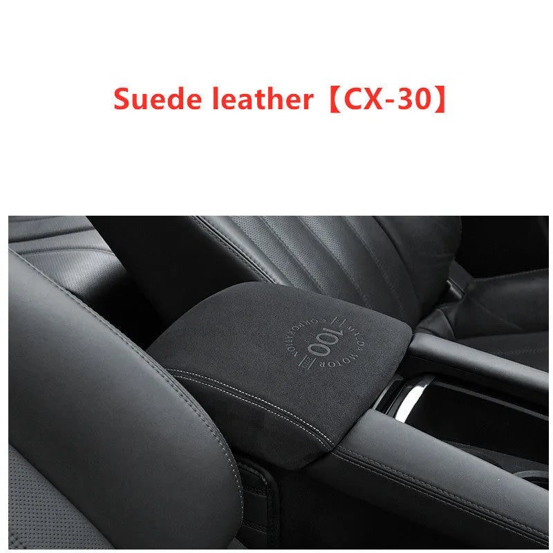 Mazda CX-4 CX-5 Oncela 100th Anniversary armrest case cover in carbon fibre and leather finish