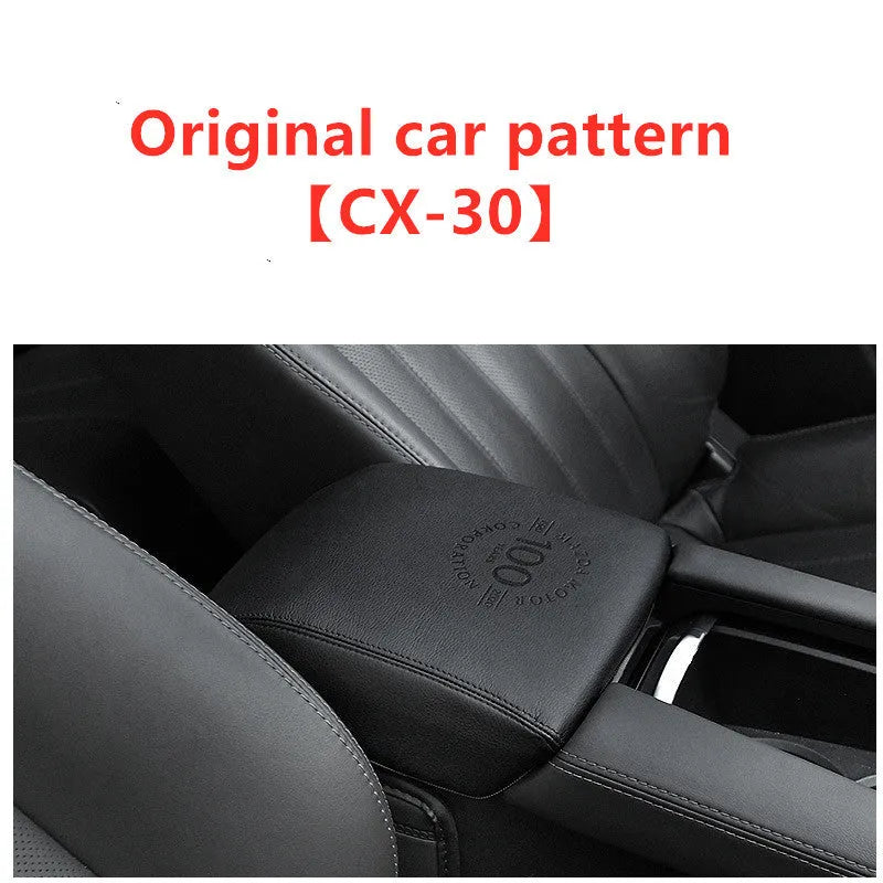 Mazda CX-4 CX-5 Oncela 100th Anniversary armrest case cover in carbon fibre and leather finish