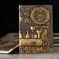European relief embossed retro notepad diary in red bronze, silver, or green bronze colour.