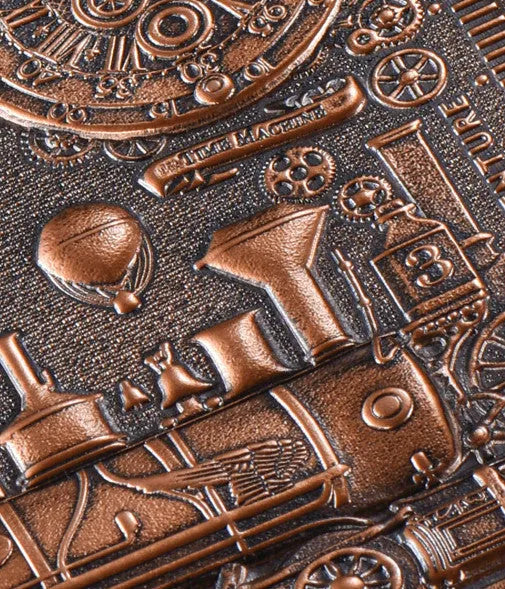 European relief embossed retro notepad diary in red bronze, silver, or green bronze colour.