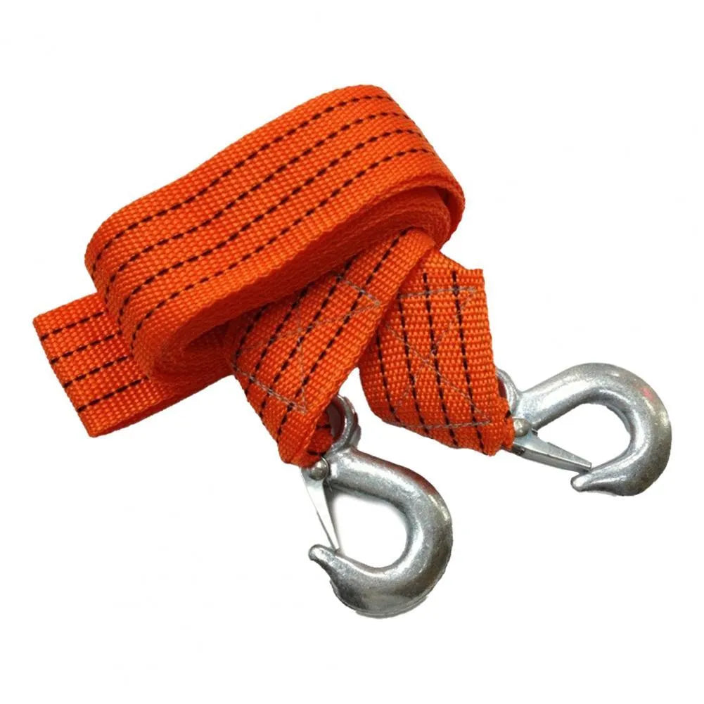 Yellow nylon tow rope with eagle grappling hook and 3-ton capacity rating
