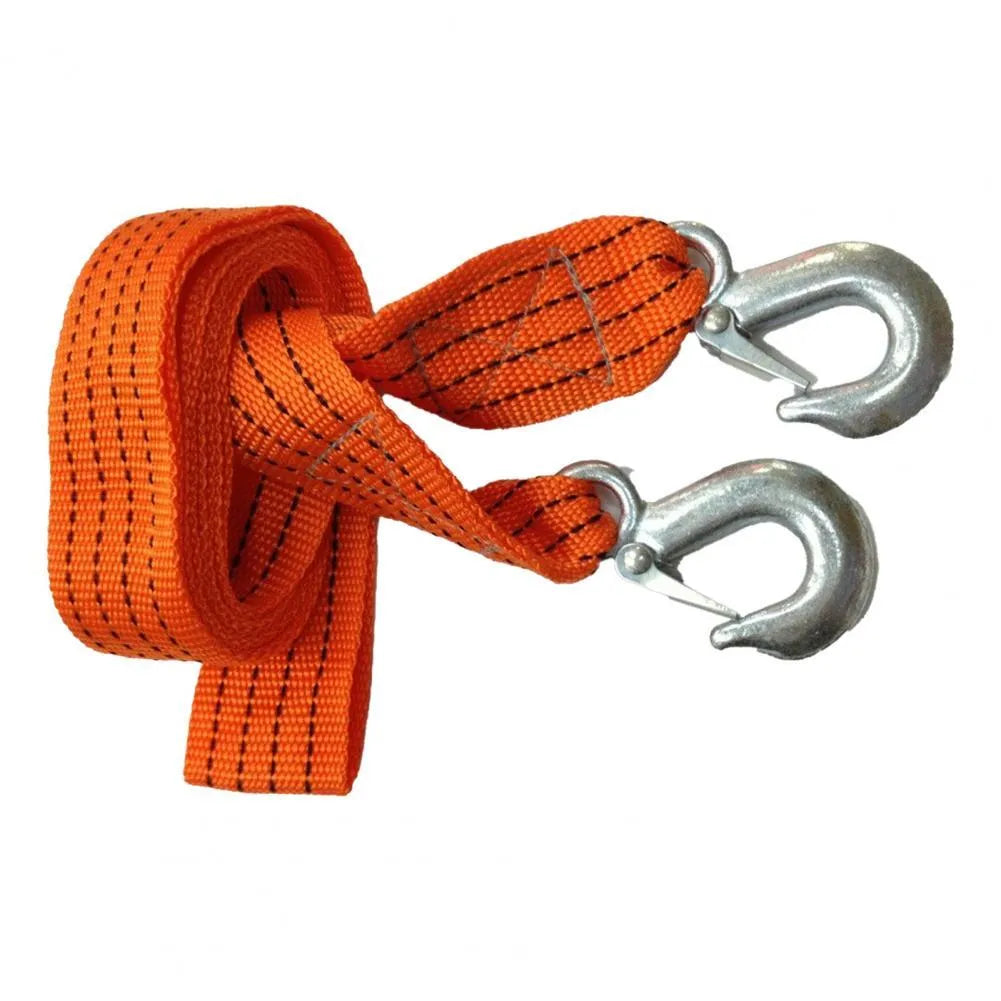 Yellow nylon tow rope with eagle grappling hook and 3-ton capacity rating