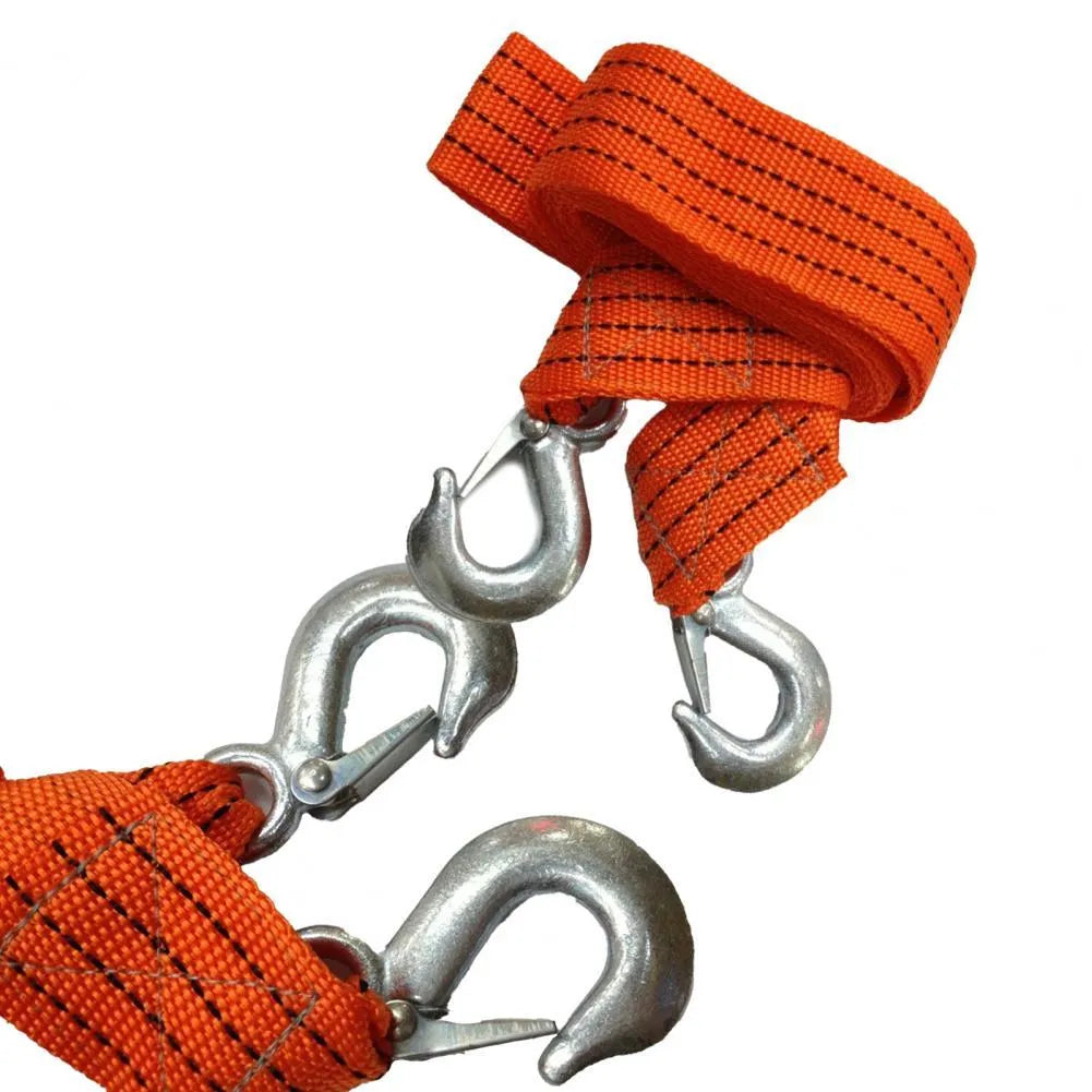 Yellow nylon tow rope with eagle grappling hook and 3-ton capacity rating