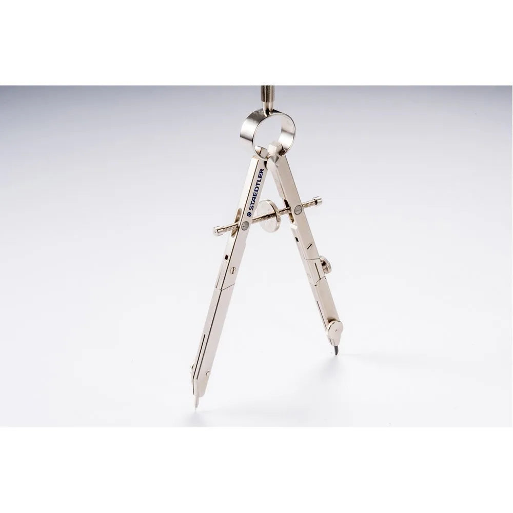 STAEDTLER steel precision car compass with telescopic rod for drawing circles up to 265mm.