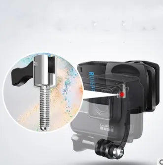 360-degree rotating aluminium and plastic backpack clip mount for GoPro and action cameras.