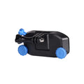 Red and blue plastic quick-hanging backpack clip for sports cameras.