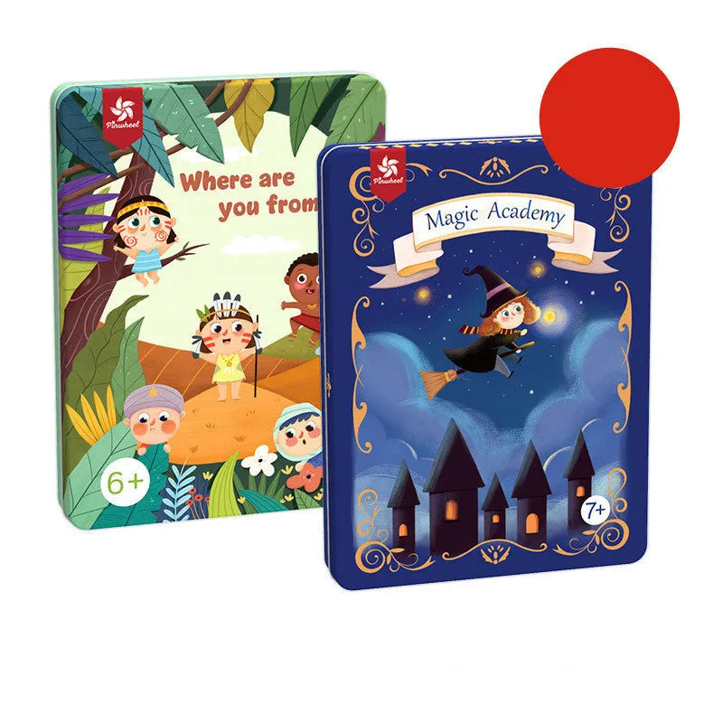 Magnetic Glue Butt Bump logic game with silicone pieces and colour-coded puzzle cards for children