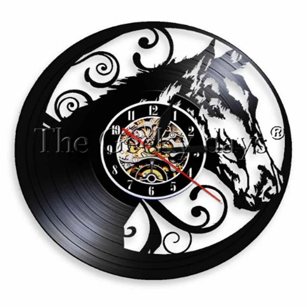 12 inch round plastic wall clock with black frame, pointer display, and 24-hour sub-dial
