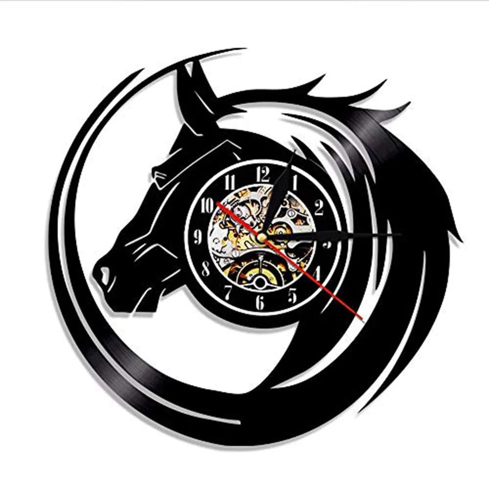 12 inch round plastic wall clock with black face and 24-hour dial