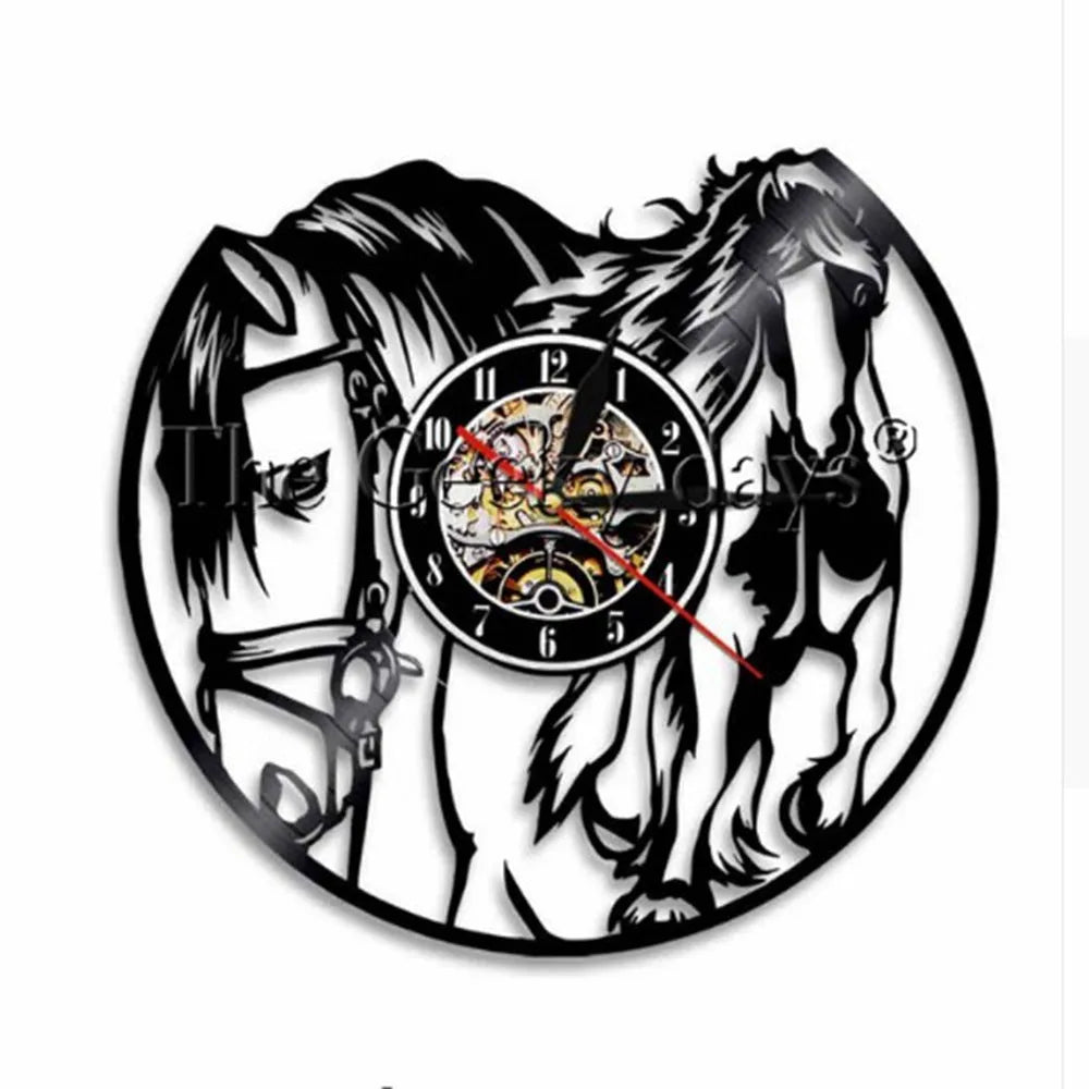 12 inch round plastic wall clock with black face and 24-hour dial