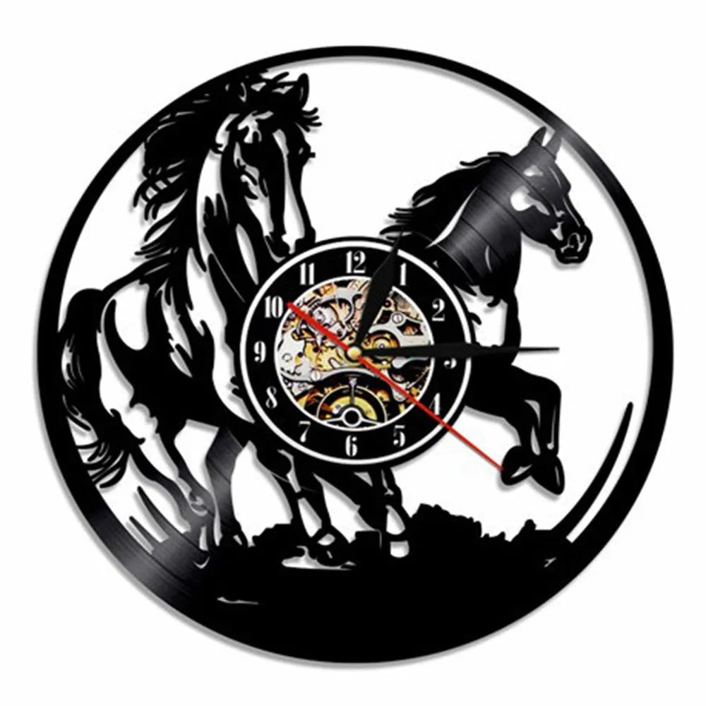 12 inch round plastic wall clock with black face and 24-hour dial