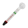 White chubby glass floating aquarium thermometer with suction cup for fish tank water temperature monitoring
