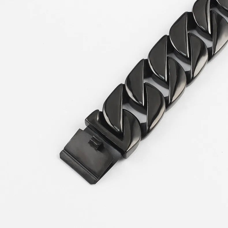 Stainless steel dog collar chain with electroplated finish for large bully pets, available in multiple sizes from 30 to 75 cm