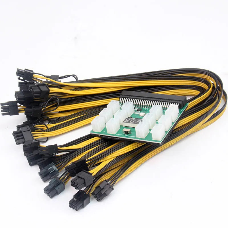 Server power conversion board to 6pin PCIe adapter with twelve 50cm 8pin graphics card power cables