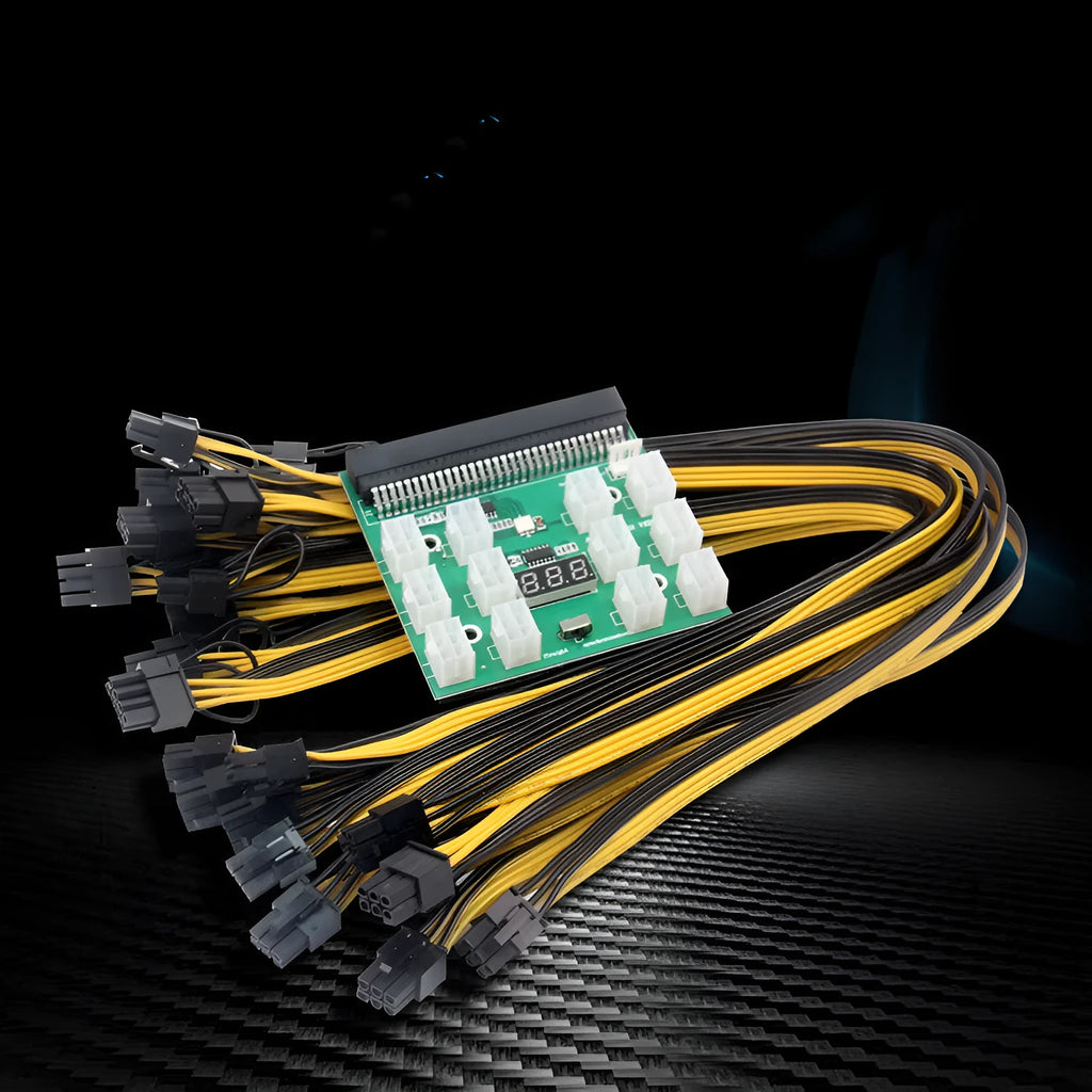 Server power conversion board to 6pin PCIe adapter with twelve 50cm 8pin graphics card power cables