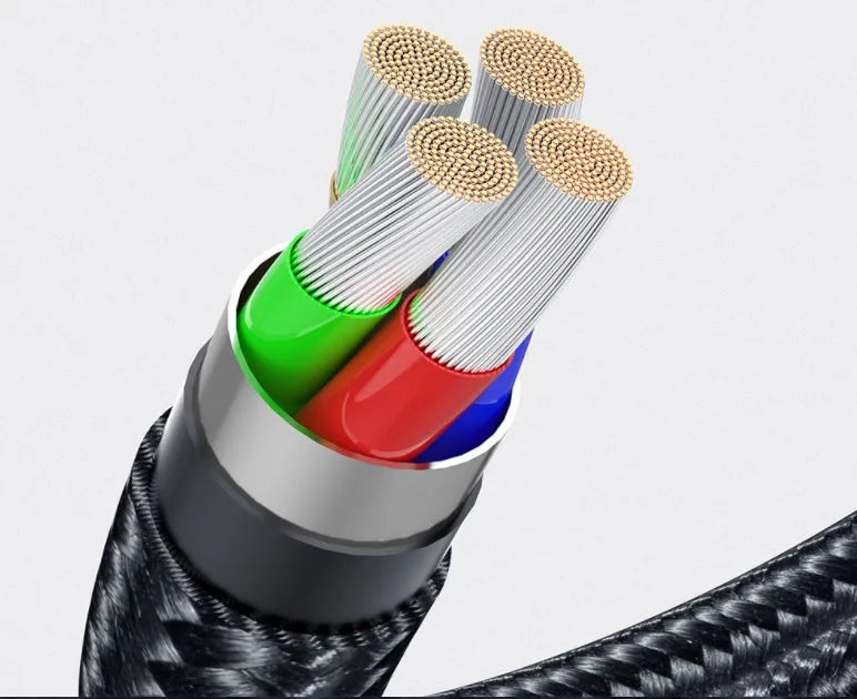 Essager rotating magnetic USB charging cable with blue LED light showing 360-degree rotation