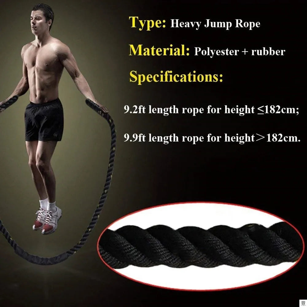 25mm weighted battle rope for Crossfit training in 2.8m and 3.0m lengths