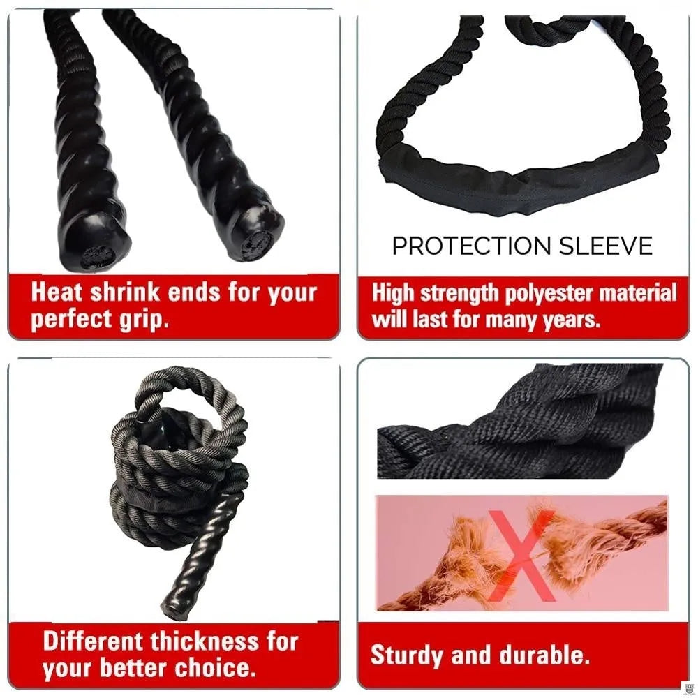 25mm weighted battle rope for Crossfit training in 2.8m and 3.0m lengths