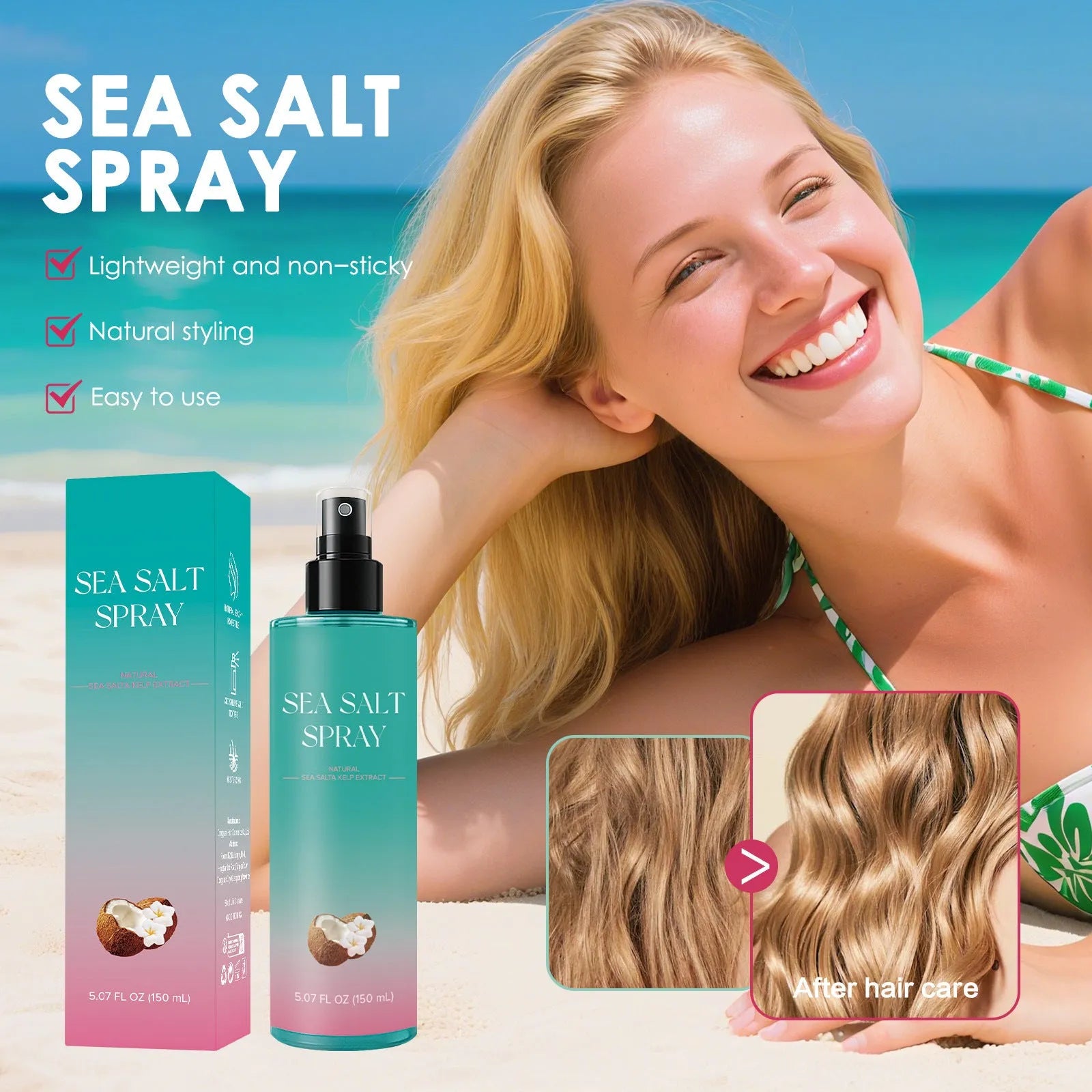 150ml deep moisturising hair care spray bottle for frizzy hair treatment.
