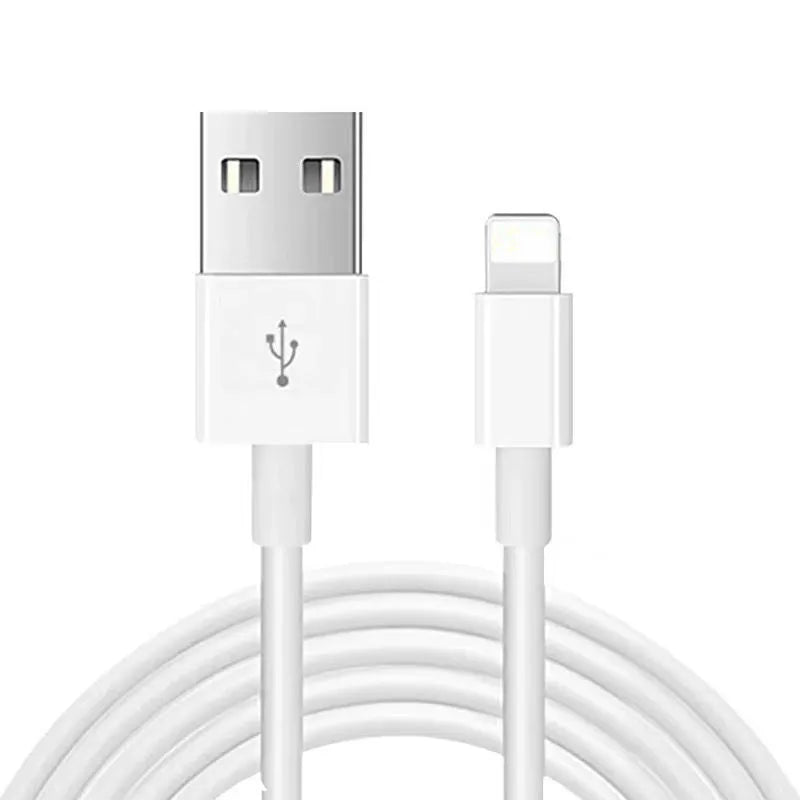 White 20W USB-C PD fast charger with 1 metre USB-C to Lightning cable for iPhone and iPad.