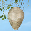 Paper honeycomb lantern with wire frame in a 22 by 28 cm size for party decoration.