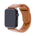 Geometric pattern artificial leather watch strap in black, shown with metal buckle clasp.