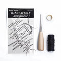 Four-piece leather tool set for DIY crafting and hand-stitching projects