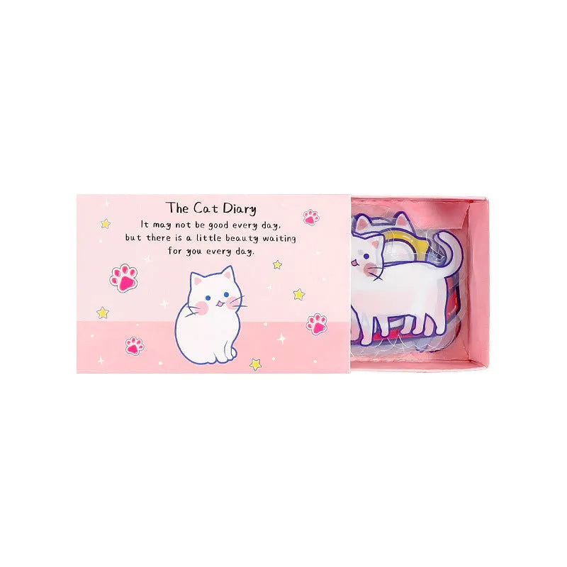 Korean Ins wind box stickers 20-piece set with pet-themed designs including bear, duck, cat, and rabbit