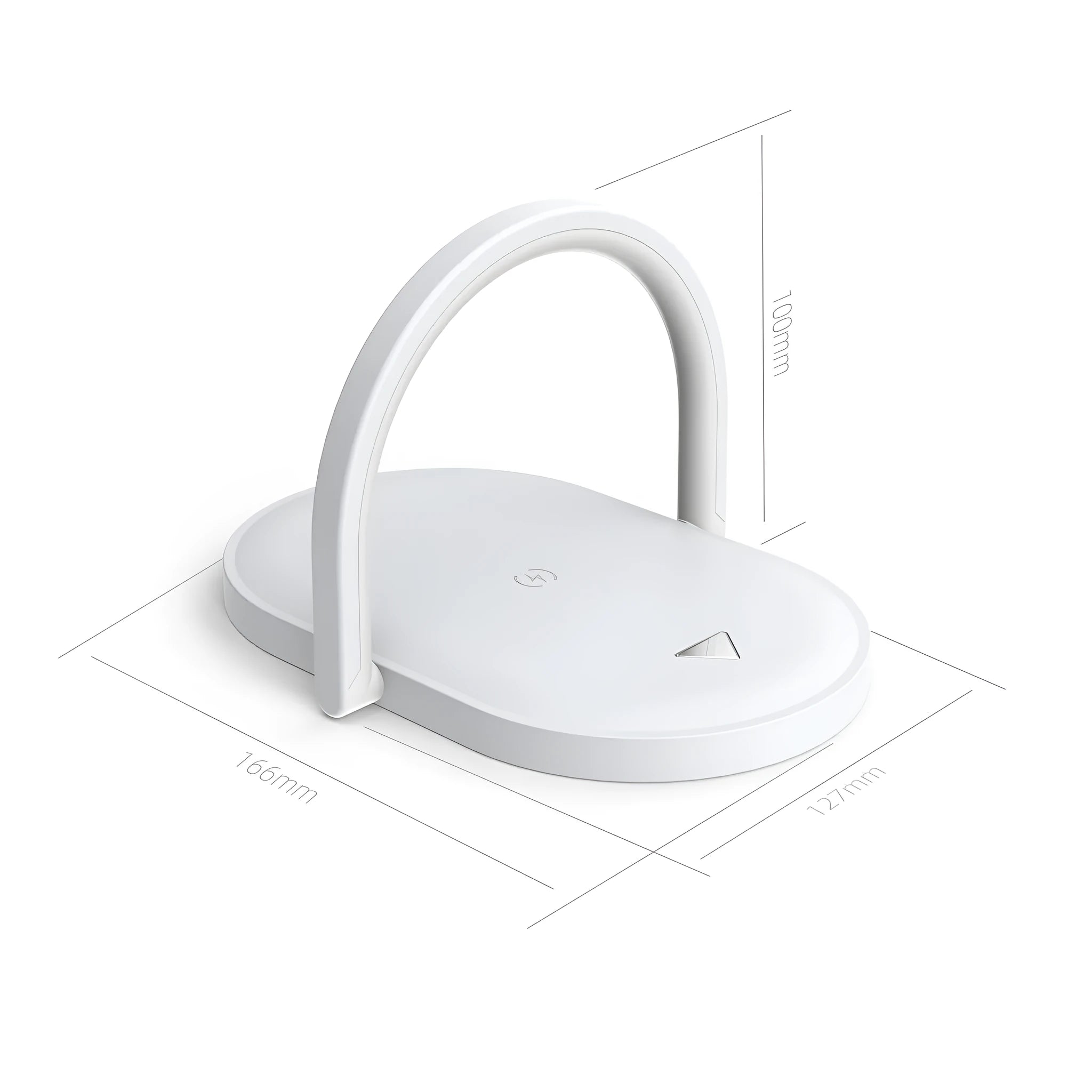 Wireless charger night light with phone holder showing black unit on bedside table