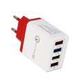 Simple Luminous 4-port USB wall charger in chosen colour, showing UK plug and four USB ports.