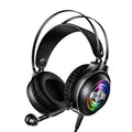 Wired computer gaming headset with over-ear design, flexible microphone, and black or white colour options