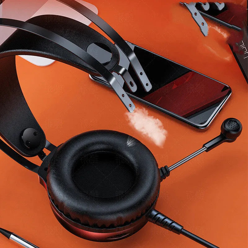 Wired computer gaming headset with over-ear design, flexible microphone, and black or white colour options
