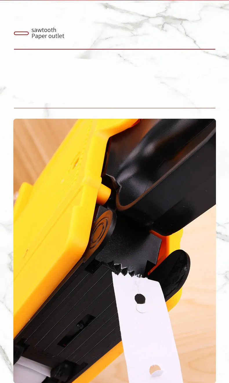 Manual supermarket price labelling machine in blue, red, or yellow with bottle-style packaging.