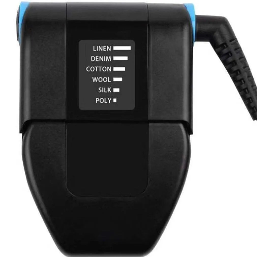 Portable folding mini electric iron shown closed for travel and open for use