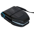 Portable folding mini electric iron shown closed for travel and open for use