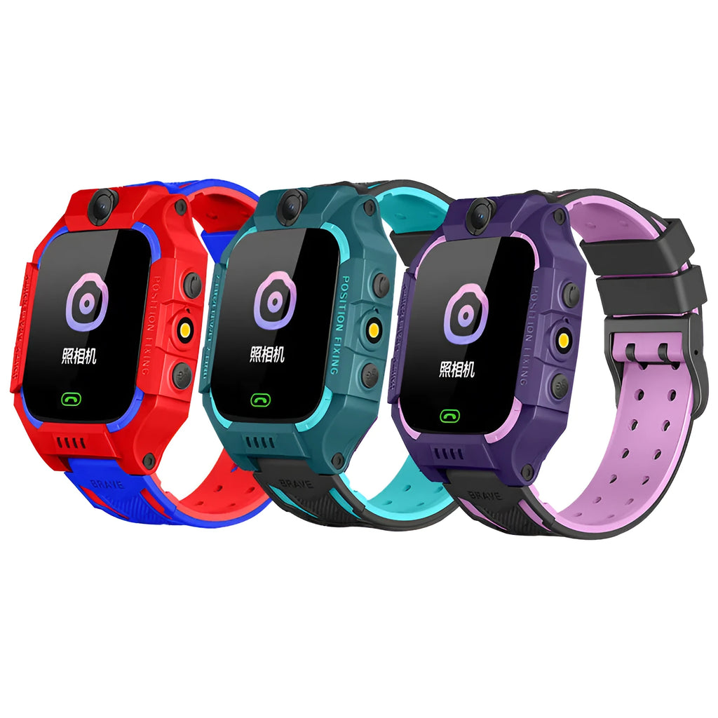 Z6 Q19 children's GPS smartwatch in green, purple, or red with a 1.44-inch touchscreen.