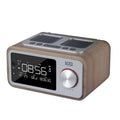 Wooden Bluetooth speaker alarm clock radio in golden oil or wood colour, compact 160x130x92mm size
