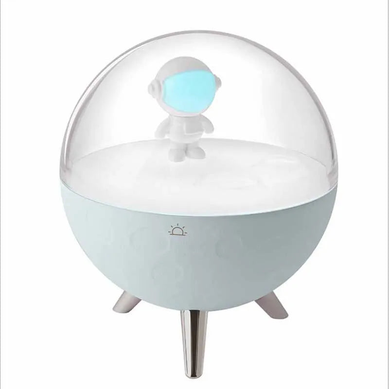 Modern white or blue Guardian USB LED desk lamp with a plastic shade and button switch.