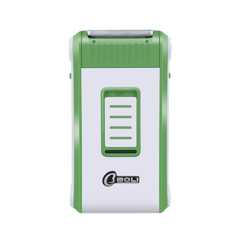Reciprocating double-layer net electric shaver with ABS plastic shell.