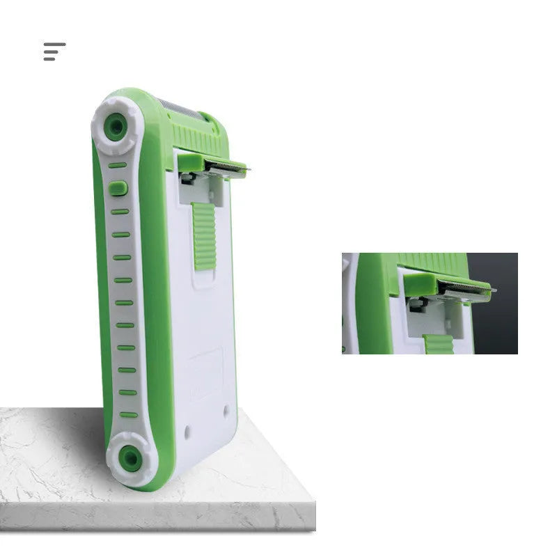 Reciprocating double-layer net electric shaver with ABS plastic shell.