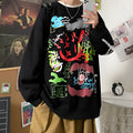 Men's cotton round neck long sleeve sweatshirt in dark gray, not hooded, front view