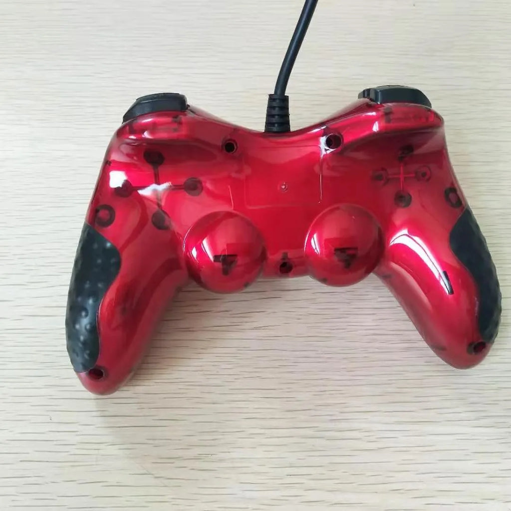 Red ABS plastic multifunctional USB gamepad controller for PC, Android, PS3, and XBOX360.
