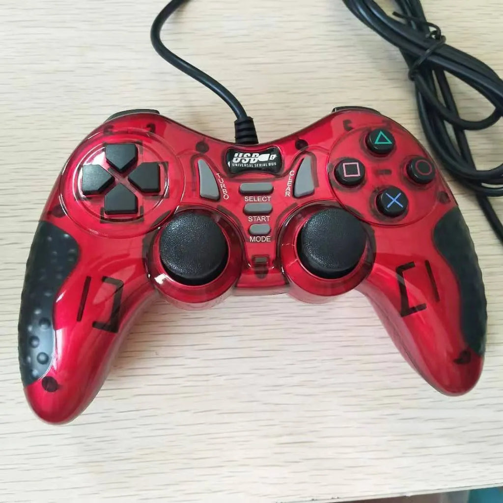 Red ABS plastic multifunctional USB gamepad controller for PC, Android, PS3, and XBOX360.