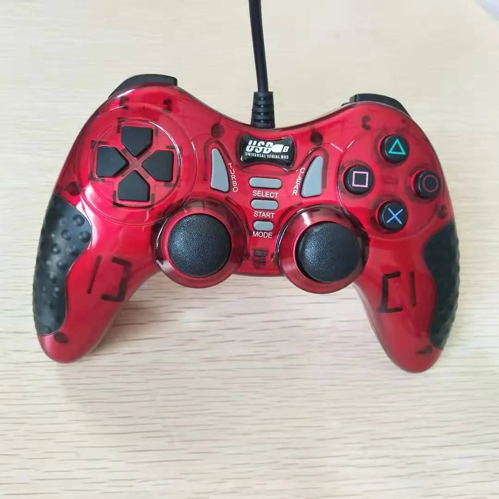 Red ABS plastic multifunctional USB gamepad controller for PC, Android, PS3, and XBOX360.