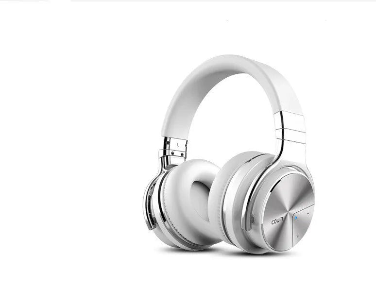 Kayo Cowin E7-Pro foldable ANC Bluetooth headphones in black, showing over-ear design and protein leather ear cups.