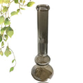 Clear glass sitting vase with pure colour geometric decoration and included ornaments